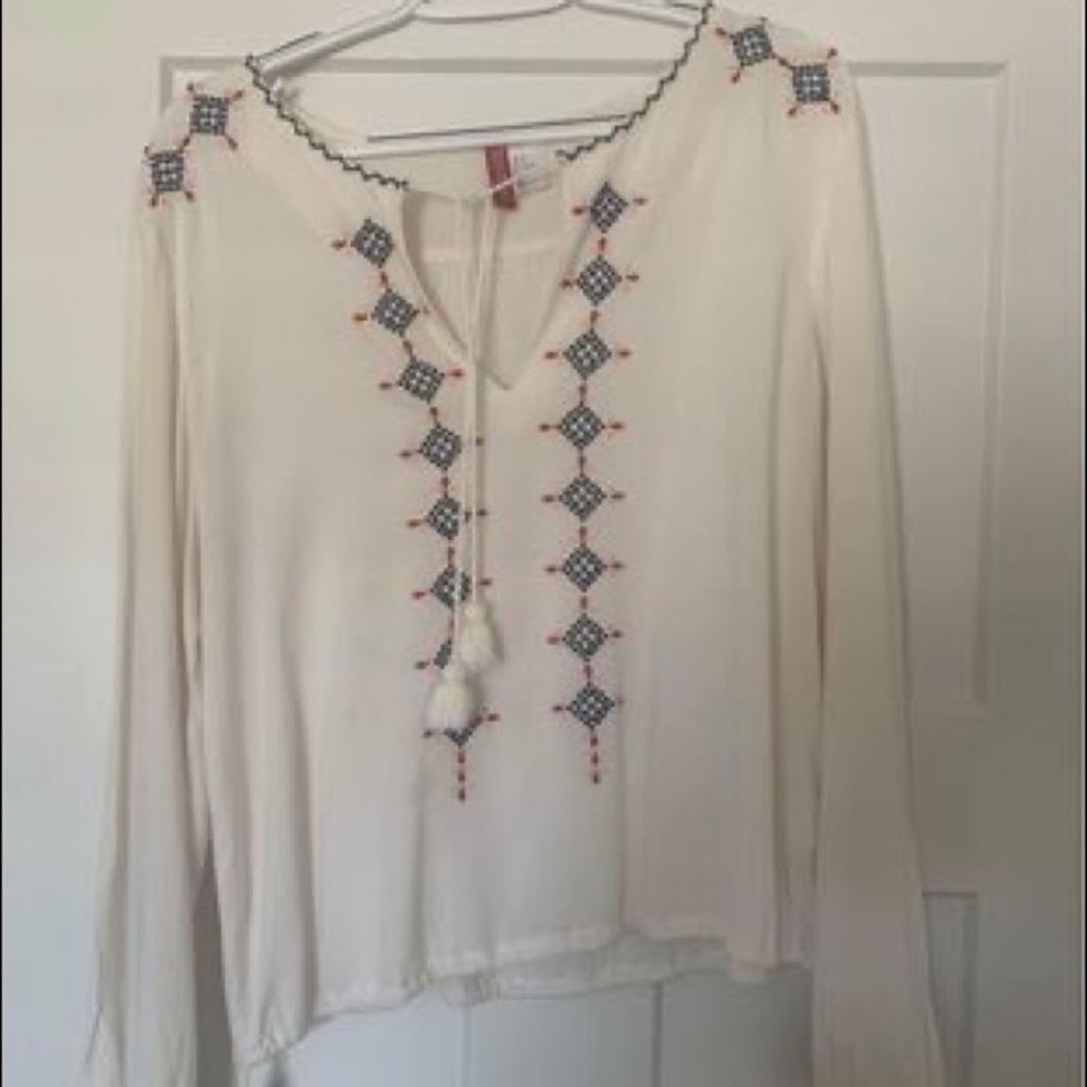 White embroidered blouse